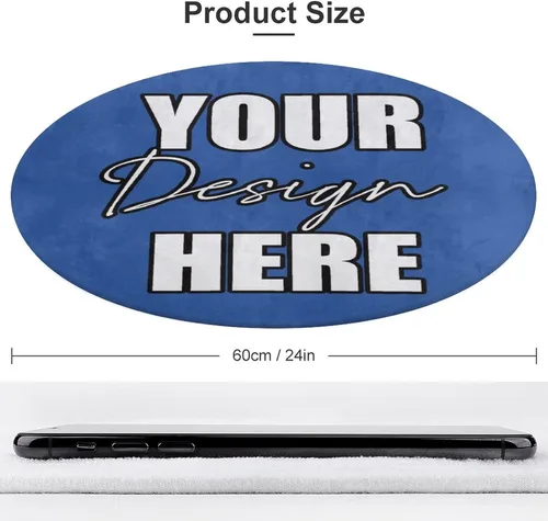 Vista 3 de Alfombra redonda personalizada para añadir tu propio texto/imagen/logotipo/foto, tapete antideslizante personalizado para puerta, alfombra de área