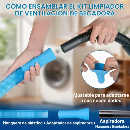 Vista 3 de Kit de limpiador de ventilación de secadora de 4 piezas con cepillo para pelusas, cepillo profesional de ventilación de secadora, herramientas