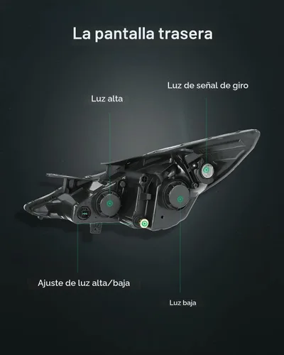 Vista 3 de Conjunto de faros delanteros LSAILON para Hyundai Sonata 2011-2014 Carcasa negra+92101-3Q000+luz alta: H1