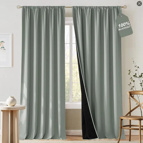 Vista 19 de NICETOWN Biscotti - Cortinas de cocina beige de 36 pulgadas de largo, bolsillo para barra, 100% opacas, casuales y relajantes, tratamientos