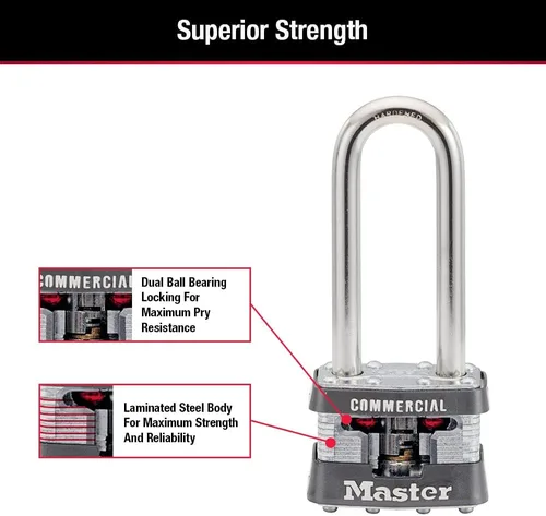 Vista 5 de Master Lock 1KALJ - Candado para exteriores con llave, plateado, 1LJ, 1 paquete