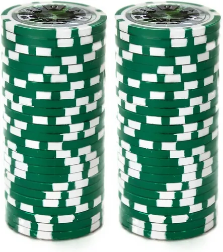 Vista 2 de Brybelly Ben Franklin Poker Chip - Compuesto de arcilla pesada de 0.49 oz, paquete de 50