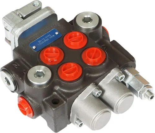 Vista 3 de Válvula hidráulica Válvula de control direccional hidráulica Válvula de doble efecto 2 carrete 11 GPM 3600 PSI Puertos SAE para tractores pequeños