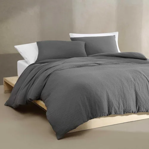 Vista 3 de Calvin Klein - Juego de funda de edredón tamaño Queen, ropa de cama texturizada súper suave con fundas a juego, decoración reversible del hogar