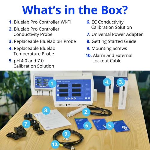Vista 6 de Bluelab Pro Controller Wi-Fi Monitor digital totalmente automatizado 24/7 para dosificación hidropónica de múltiples nutrientes y pH con sonda