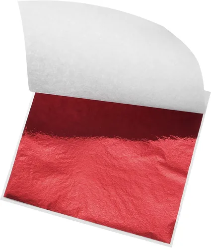 Vista 6 de MECCANIXITY Hoja de hoja dorada, papel de hoja negra, 3.3 x 3.1 pulgadas para decoración artística, esculturas, pintura, paquete de 100