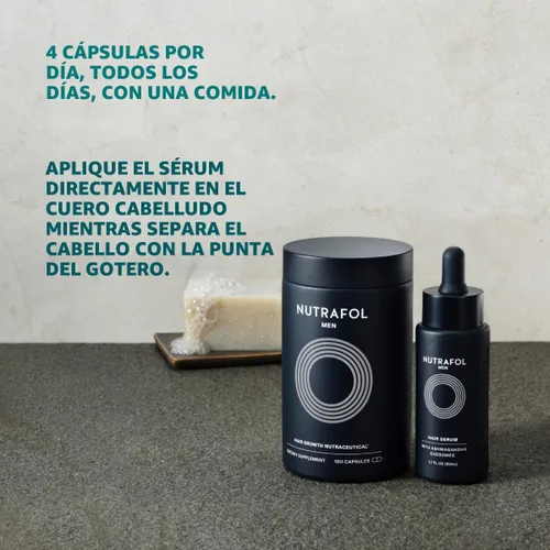 Vista 10 de Nutrafol Suplemento para el crecimiento del cabello para hombres y suero para el cabello, clínicamente probado para grosor y fuerza visibles