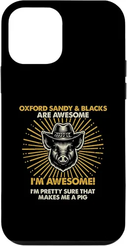 Vista 12 de iPhone 15 Pig Dad Mom Awesome - Farmer Breeder Oxford Sandy And Blacks Case