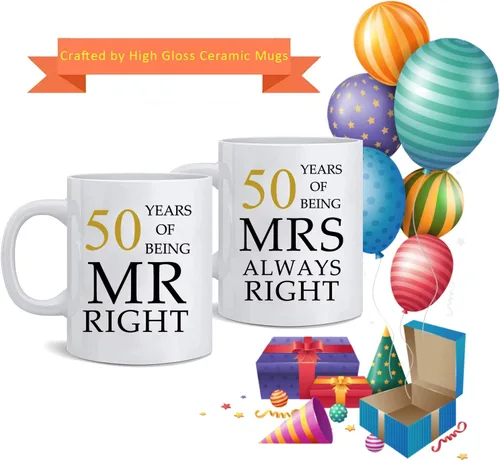 Vista 7 de Kwieema 50 aniversario de boda para parejas, 50 aniversario dorado para padres, 50 aniversario de boda, tazas de café, abuelos, parejas, taza