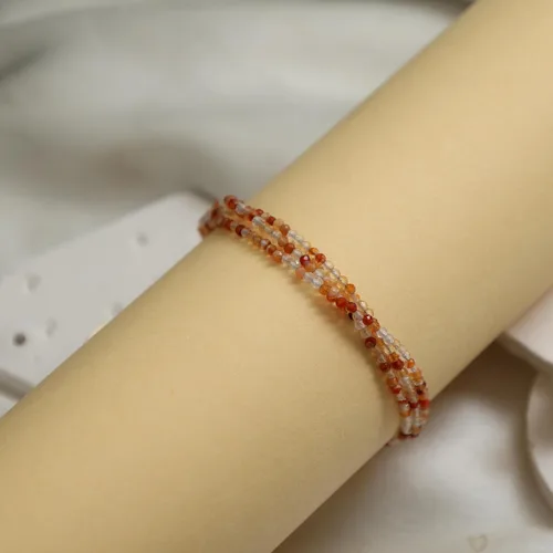 Vista 47 de Gempires - Pulseras de cuentas naturales de múltiples hebras, ligeras, hechas a mano, hipoalergénicas, de 8 pulgadas, chapadas en oro, elegantes