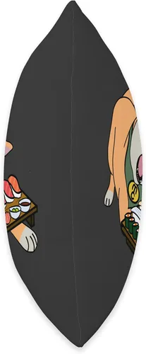 Vista 2 de jovy fits Kinako Eating - Almohada de sushi, 16 x 16 pulgadas, multicolor