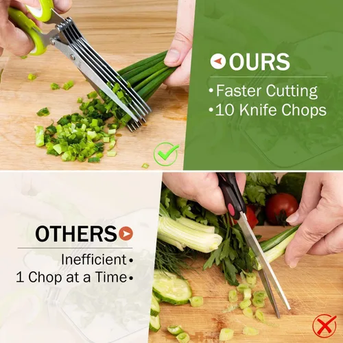 Vista 9 de X-Chef Tijeras multiusos de 5 hojas para hierbas