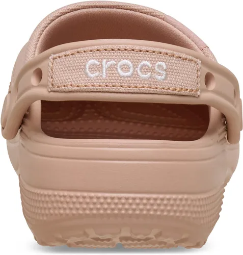 Vista 3 de Crocs Zuecos clásicos de lona elaborados unisex para hombres y mujeres Caramelo rosa