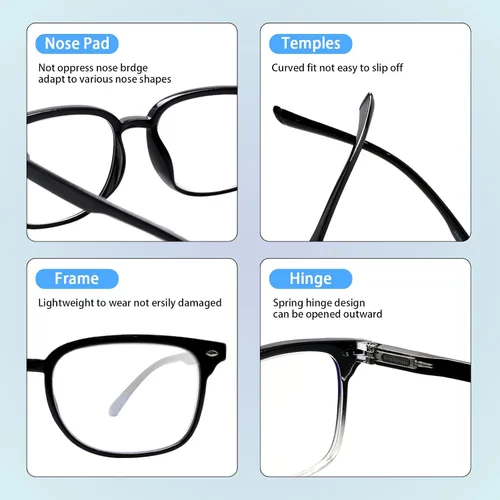Vista 3 de Paquete de 5 lentes de lectura con bloqueo de luz azul para mujeres, lectores de computadora con bisagra de resorte