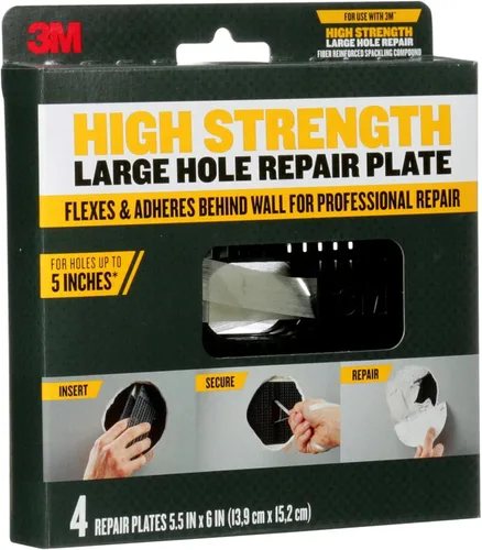 Vista 3 de 3M Placa de reparación de orificios grandes de alta resistencia, paquete de 4