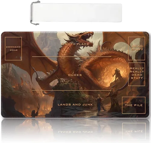 Vista 33 de Tapete de juego MTG cosido de alta calidad con zonas y parte trasera de goma antideslizante, tapete de juego TCG para MTG y otros juegos de cartas