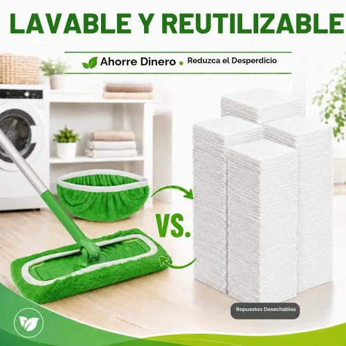 Vista 5 de Tidy Monster Paquete de 8 almohadillas de microfibra reutilizables de repuesto compatibles con Swiffer Sweeper, almohadillas lavables a máquina
