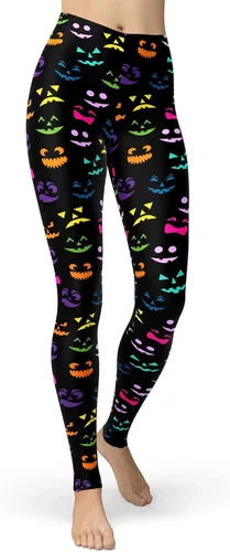 Vista 43 de sissycos - Leggings para mujer de los años 80 con estampado neón salpicado artístico, suaves como la seda y elásticas Splash abstracto