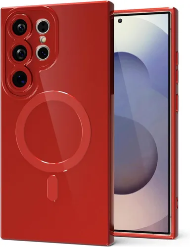 Vista 131 de Svanove Funda magnética de silicona para Samsung Galaxy S22, compatible con Magsafe, bonita funda para mujer, goma de gelatina brillante delgada
