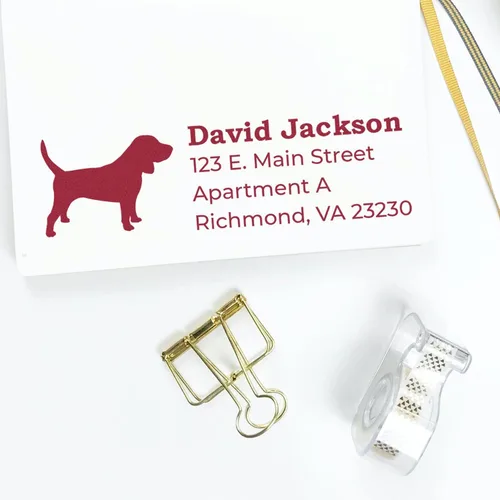 Vista 93 de Airedale Terrier Address Stamp, Custom Airedale Terrier Hand Stamp for Dog Lovers, Duo Rubber Return Address for Pet Owners Montaje manual Duo