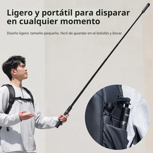 Vista 4 de Trípode invisible para selfie stick de 59 pulgadas para Insta360 X5/X4/X3/ONE X2/GO 3s/DJI Osmo 360, ULANZI TT52 poste de extensión ajustable