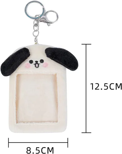 Vista 7 de Kpop Y2K - Soporte para tarjeta de fotos de felpa Kawaii de 3 pulgadas, funda para fotos de animales, tarjeta de crédito, protector de papelería