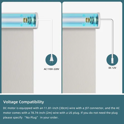 Vista 5 de Persianas enrollables inteligentes, persianas enrollables con cable 1% de apertura, compatibles con Google Home Alexa, persianas automáticas 1%
