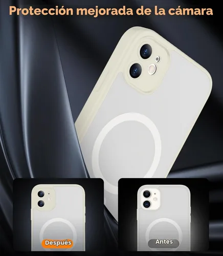 Vista 5 de SPIDERCASE Funda magnética translúcida diseñada para iPhone 11, con 2 protectores de pantalla de vidrio templado, antihuellas, para iPhone 11 de 6.1