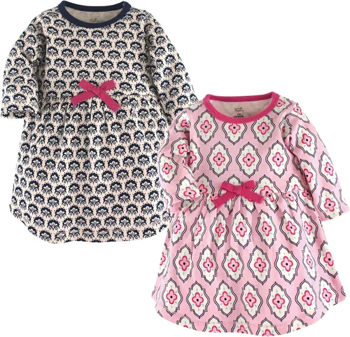 Vista 117 de Touched by Nature - Vestidos de manga corta y manga larga de algodón orgánico para niñas pequeñas, bebés y mujeres Manga larga con flores abstractas