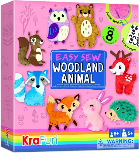 Vista 9 de KRAFUN Puppy & Kitten Sewing Kit for Kids Ages 6+ 8 Dolls Cachorro y gatito