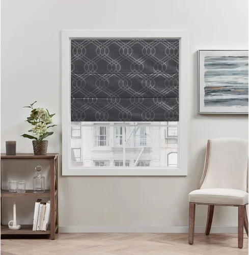 Vista 15 de Exclusive Home Prague Trellis - Persiana romana 100% opaca de 27 x 64 pulgadas, color blanco
