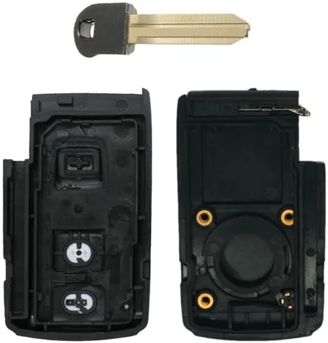 Vista 2 de SEGADEN Carcasa de repuesto + llave de inserción de emergencia en blanco sin cortar compatible con Toyota Prius 2 botones Smart Keyless Entry Remote