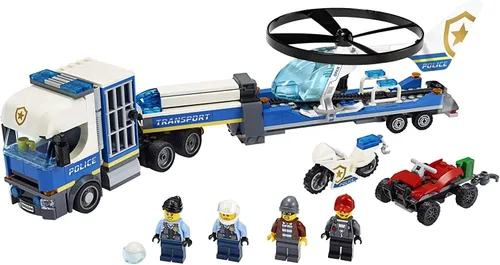 Vista 3 de LEGO City Police Helicopter Chase 60244 Juguete de policía, juego de construcción genial para niños (317 piezas)