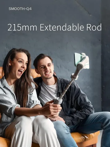 Vista 2 de ZHIYUN Smooth Q4 Combo cardán estabilizador, cardán de teléfono inteligente de 3 ejes, barra de extensión incorporada, plegable y portátil, cardán