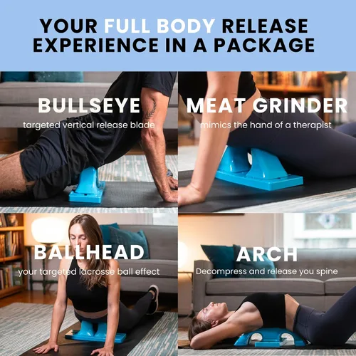 Vista 2 de Relief Pro, herramienta de liberación muscular ajustable Psoas, azul Totalmente ajustable, compatible con la aplicación Thrival, alivio del punto
