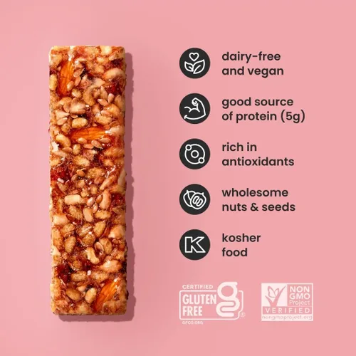 Vista 4 de Orchard Bar Barras de frutas y nueces sin OMG, cereza y almendra, 1.4 oz, paquete de 12