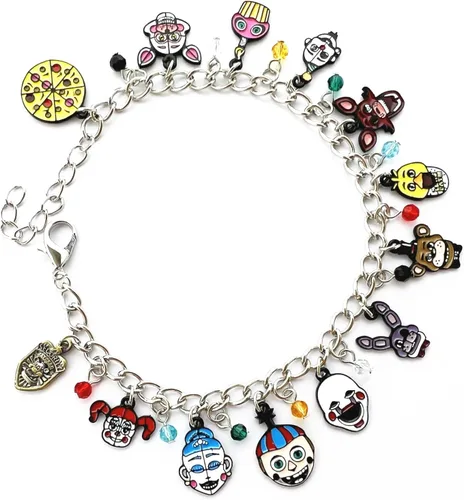 Vista 3 de Pulsera con dije de terror Night Freddy para mujeres y niñas