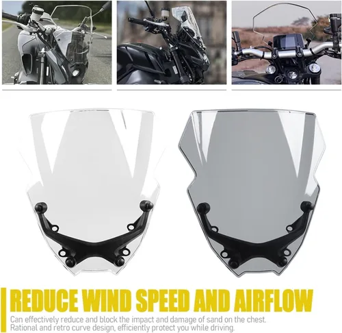 Vista 4 de Accesorios de motocicleta Deflectores de viento 2021 2022 2023 Parabrisas compatible con Yamaha MT-09 FZ-09 MT09 FZ09 SP MT FZ 09 (Color izquierda)