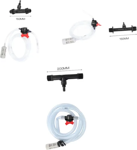 Vista 2 de Inyector de fertilizante para riego por goteo, dispositivo de inyectores de mezclador de fertilizante Venturi con filtro de tubo (1 pulgada)
