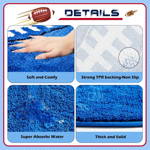 Vista 4 de Funtery Alfombra de fútbol para niños y fanáticos de los deportes, decoración de habitación de juego, tapete antideslizante, alfombra de área