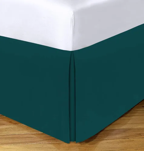 Vista 28 de Falda de cama – Falda de cama plisada 100% algodón egipcio de 800 hilos – Fácil ajuste con falda de cama a medida de 12 pulgadas – Tamaño individual