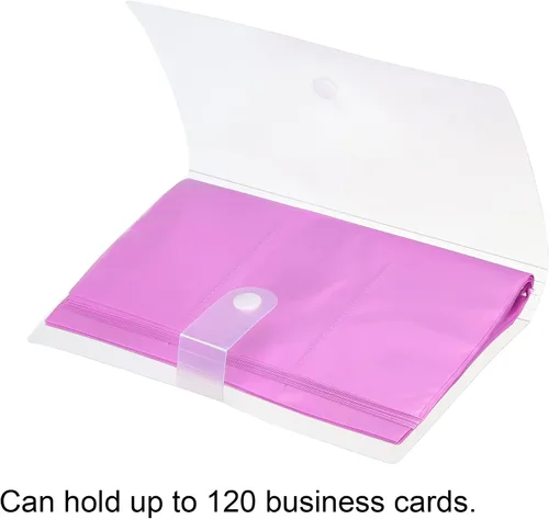 Vista 3 de PATIKIL Portatarjetas de visita, 1 paquete de carpeta portátil de plástico para tarjetas, libro organizador de tarjetas de nombre para mujeres