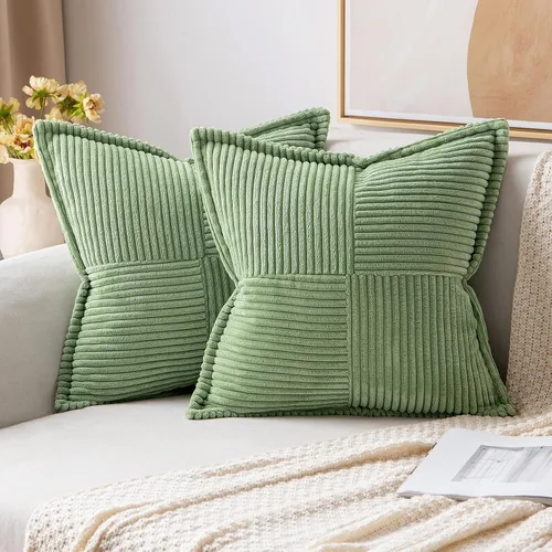 Vista 86 de MIULEE - Juego de 2 fundas de almohada beige de 12 x 12 pulgadas con entretejido, fundas de almohada a rayas bohemias supersuaves con textura