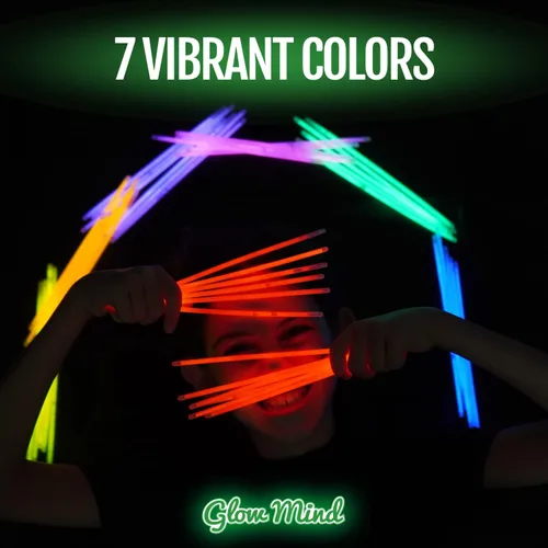 Vista 7 de 300 varillas de brillo ultra brillantes a granel – Paquete de suministros de fiesta de Halloween que brillan en la oscuridad – 8 pulgadas Glowsticks
