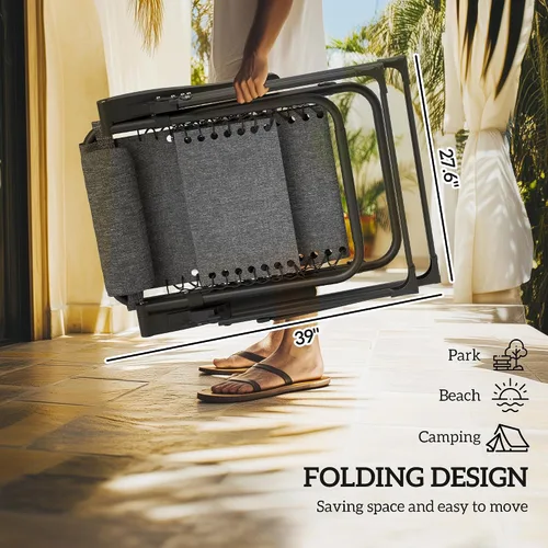 Vista 5 de Outsunny Zero Gravity - Silla reclinable con cojín, color rojo