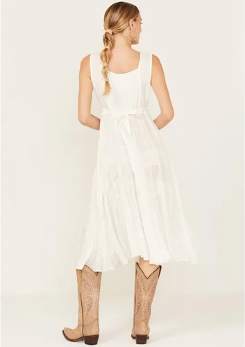 Vista 4 de Scully Vestido sin mangas para mujer con cordones frontal de longitud completa gris ceniza HC118