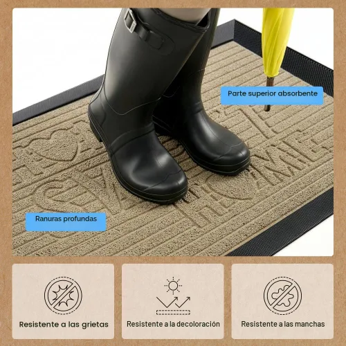 Vista 5 de Gorilla Grip - Tapete WeatherMax todo terreno 100% impermeable, caucho natural, resistente a manchas y decoloración, interior y exterior, fácil
