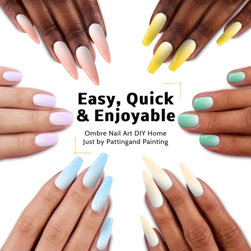 Vista 2 de Paleta de Esmalte de Uñas en Gel Sponge Pat, 12 Colores para Mezclar Ombré Degradado, Pintura Degradada para Arte de Uñas, Sin Limpieza, Curado