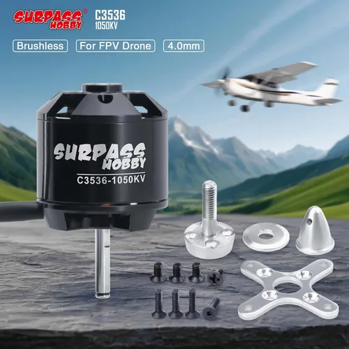 Vista 2 de Surpass Hobby C3536 1050KV Motor sin escobillas para aviones RC Ala fija