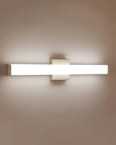 Vista 12 de Lámpara de tocador de baño de níquel cepillado, cuadrada, LED, 60 cm (24 pulgadas), 14 W, luz blanca natural, 4000 K, barra de luz para espejo